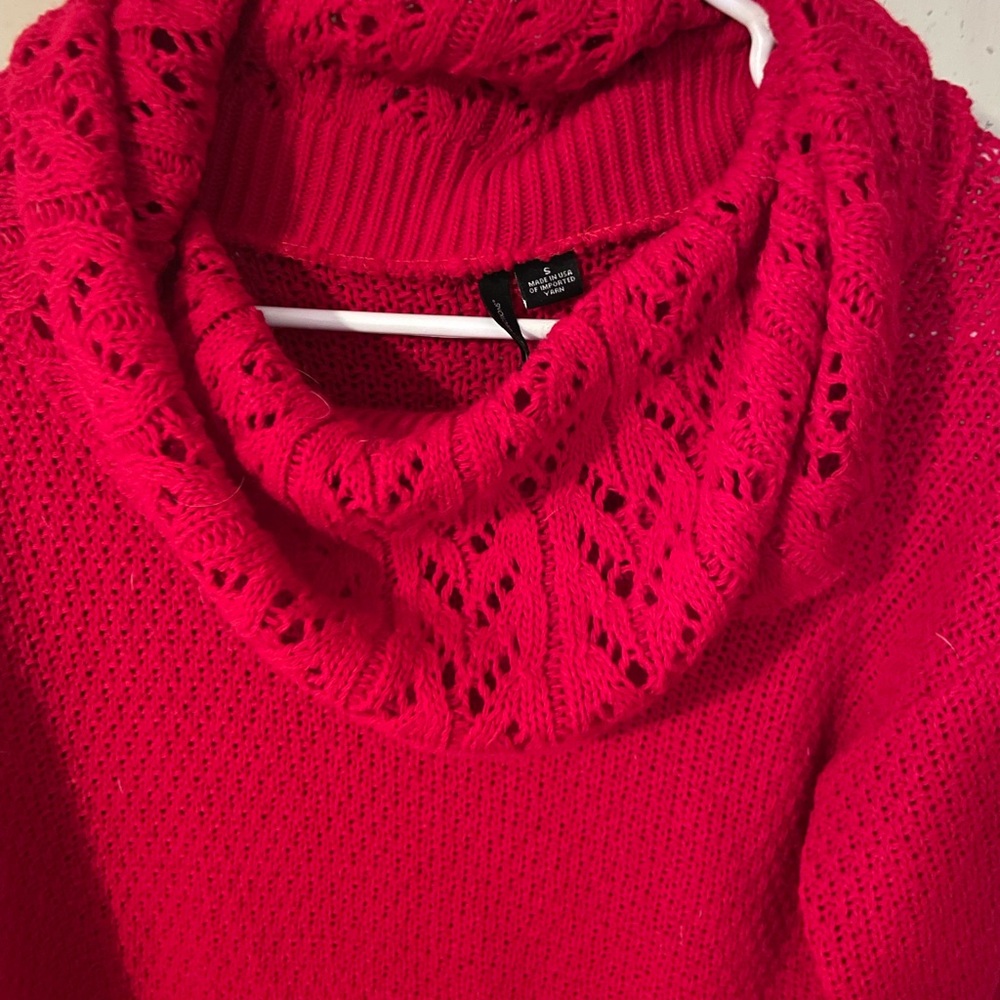 Women's Red Knit Sweater - Picture 2 of 4